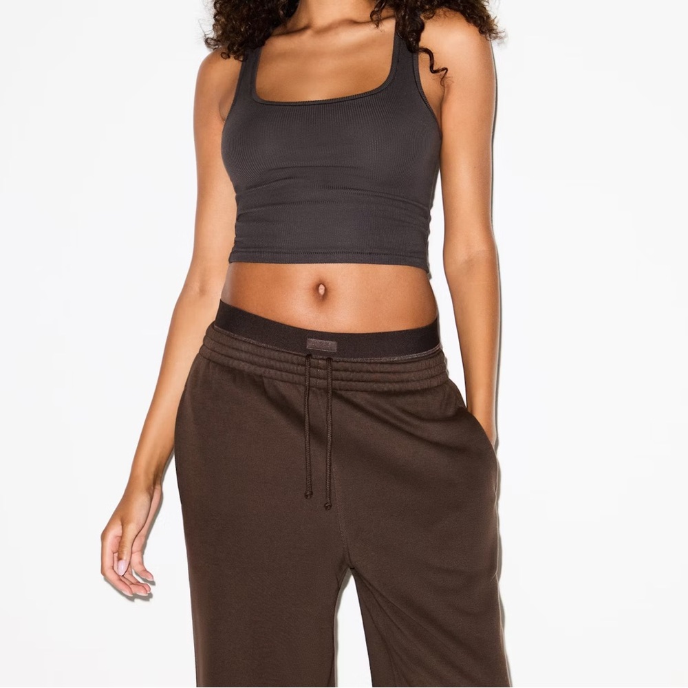 SKIMS Sepia Cotton Jersey DOUBLE WAISTBAND PANT Medium